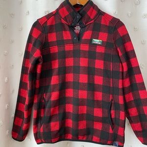LL Bean Buffalo plaid fleece jacket